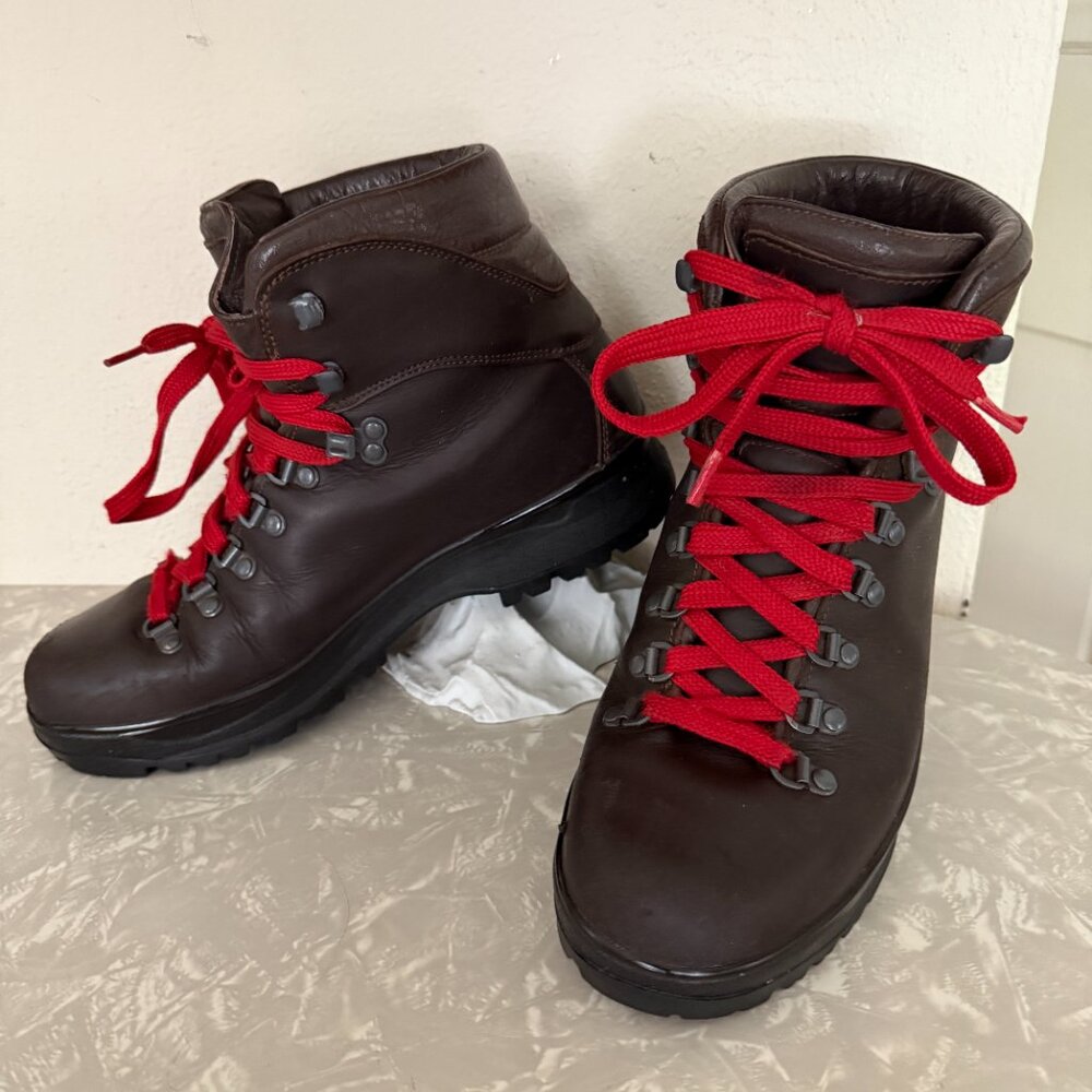 ll bean 8.5 mens goretex leather hiking vibram sole boots brown